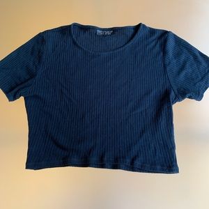 Topshop black cropped shirt